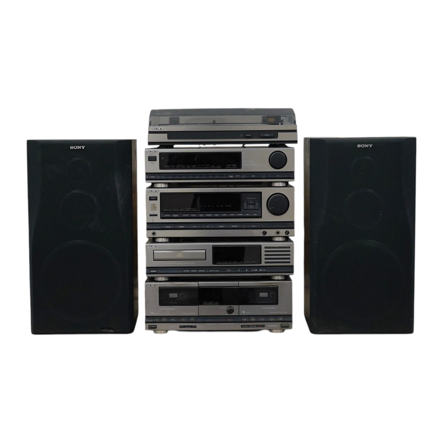 A Sony separates 5-part LBT-D505 stereo system with speakers. Condition - poor to fair.